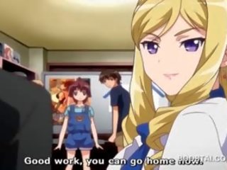 Blondi povekas 3d anime näyttää iso tiainen at koulu