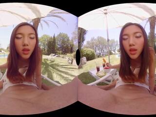 Virtual Reality amazing blowjob by randy Asian schoolgirl in POV